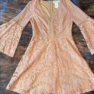 Dress with bell sleeves